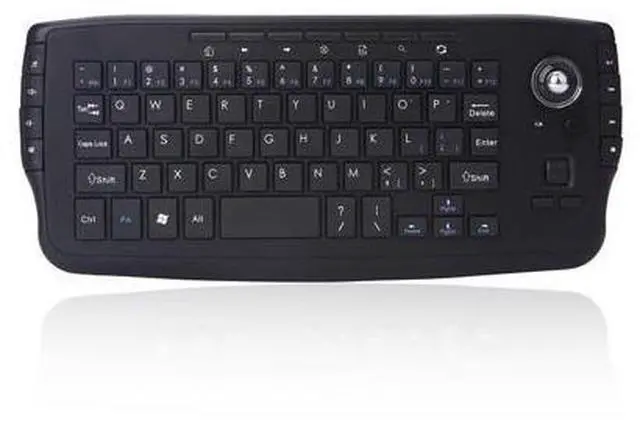 Main image of Mini Ergonomic Keyboard Trackball Air Mouse 1200dpi Function TV 2.4G Wireless Keyboard with trackball Mouse Keyboartd Combo for Lapotp PC TV Remote Controller HTPC (Black)