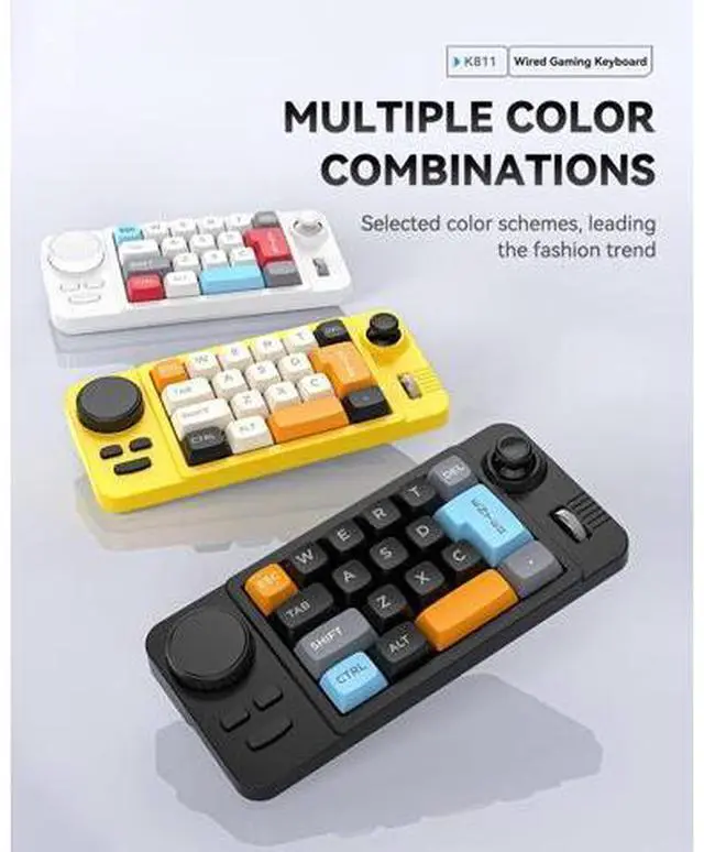 Alt view image 2 of 7 - mini Mechanical Office/Gaming Keypad, Hot-Swappable Keys, Macro Programmable Web Driver, Backlit, Type-C Wired, With rollers, joystick, and dial for PC/window/Laptop and desktop computer (Black)