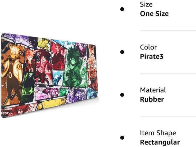 Alt view image 6 of 6 - One_Piece Mouse Pad Anime Mouse Pad Gaming Mouse Pad Large Mouse Pad Extended Desk Mat Desk Pad for Keyboard and Mouse Suitable.15.735.4 in C