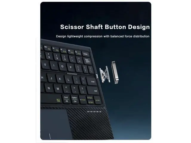 Alt view image 4 of 7 - Tri-Foldable Bluetooth Keyboard with Touchpad Portable,mini Travel Keyboard USB-C Rechargeable Multi-Device Switching, Slim & Lightweight for iOS Android Windows Mac OS