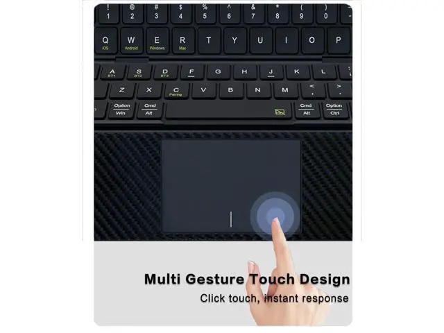 Alt view image 7 of 7 - Tri-Foldable Bluetooth Keyboard with Touchpad Portable,mini Travel Keyboard USB-C Rechargeable Multi-Device Switching, Slim & Lightweight for iOS Android Windows Mac OS