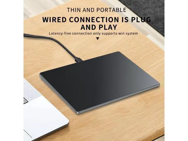Alt view image 2 of 7 - Wired touchpad supports multi gesture control, Aluminum alloy casing and glass panel Trackpad Mouse with Multi-Touch Navigation for Windows 10/11/Linux/fedora 43 Laptop PC Notebook Computer (black)
