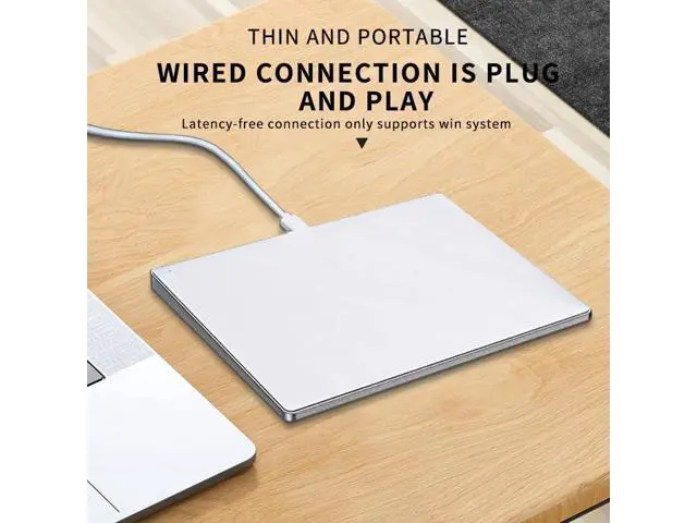 Alt view image 2 of 7 - Wired touchpad supports multi gesture control, Aluminum alloy casing and glass panel Trackpad Mouse with Multi-Touch Navigation for Windows 10/11/Linux/fedora 43 Laptop PC Notebook Computer (silver)