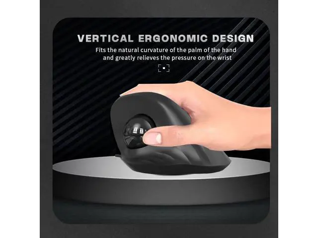 Alt view image 7 of 7 - Wired Trackball Mouse 6-Button Ergonomic Design with CPI Switch (400/800/1200/1600), Red LED Indicator, 250Hz Polling Rate, Plug & Play, for PC, Laptop, Desktop (Black)