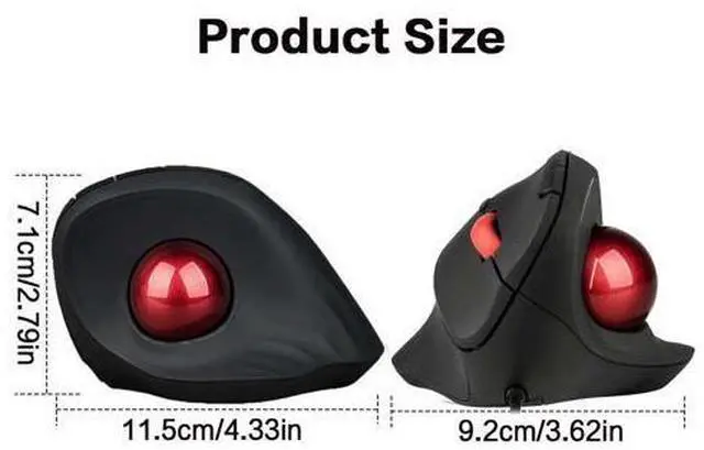 Alt view image 2 of 7 - Wired Trackball Mouse 6-Button Ergonomic Design with CPI Switch (400/800/1200/1600), Red LED Indicator, 250Hz Polling Rate, Plug & Play, for PC, Laptop, Desktop (Red)