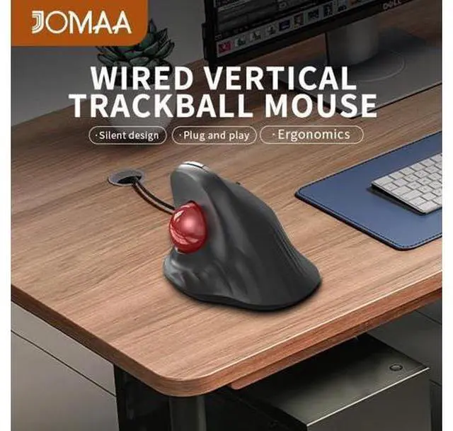 Alt view image 4 of 7 - Wired Trackball Mouse 6-Button Ergonomic Design with CPI Switch (400/800/1200/1600), Red LED Indicator, 250Hz Polling Rate, Plug & Play, for PC, Laptop, Desktop (Red)