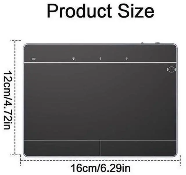 Alt view image 7 of 7 - Wired&2.4GWireless&Bluetooth Trackpad for Windows 10/11,Rechargeable Touchpad Mouse with Multi-Gesture Support for PC Laptop Computer (Black)