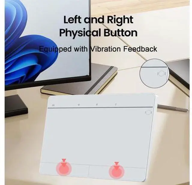 Alt view image 5 of 7 - Wired&2.4GWireless&Bluetooth Trackpad for Windows 10/11,Rechargeable Touchpad Mouse with Multi-Gesture Support for PC Laptop Computer (Silver)