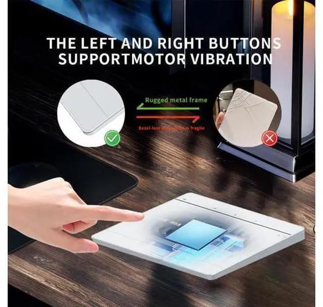Alt view image 7 of 7 - Wired&2.4GWireless&Bluetooth Trackpad for Windows 10/11,Rechargeable Touchpad Mouse with Multi-Gesture Support for PC Laptop Computer (Silver)