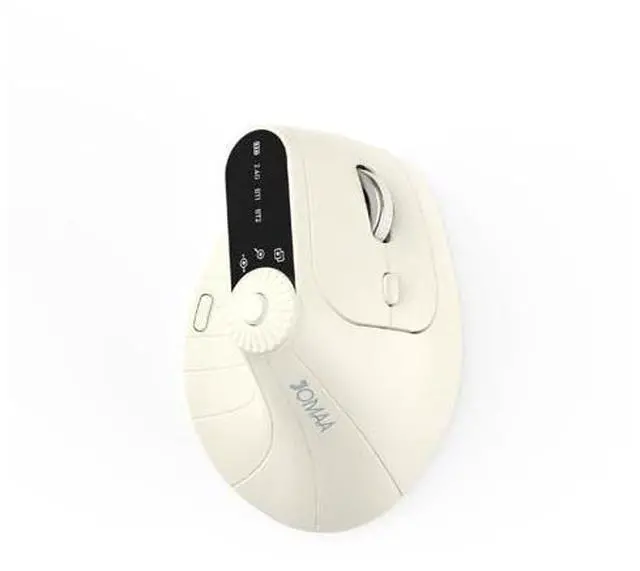 Main image of Wireless 2.4G & Dual Bluetooth Three-Channel Ergonomic Vertical Mouse Adjustable DPI, Multi-Function Turntable for PC, Laptop, MacBook, Rechargeable (Beiga)