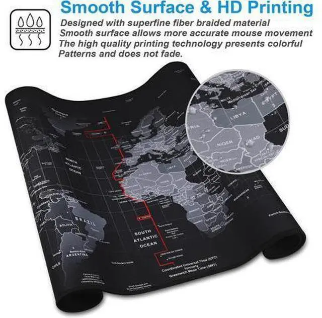 Alt view image 6 of 6 - XXL Professional Large Mouse Pad & Computer Game Mouse Mat (35.4x15.7x0.1IN, Map) (90 * 40 Map)