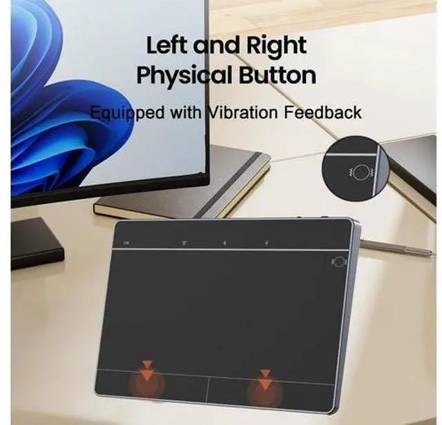 Alt view image 6 of 7 - Wired&2.4GWireless&Bluetooth Trackpad for Windows 10/11,Rechargeable Touchpad Mouse with Multi-Gesture Support for PC Laptop Computer (Black)