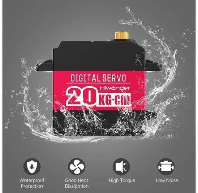 Alt view image 2 of 7 - 20KG High Torque Digital Servo Motor Full Metal Gear, Metal Case Waterproof for RC Mode DIY,Control Angle 180°