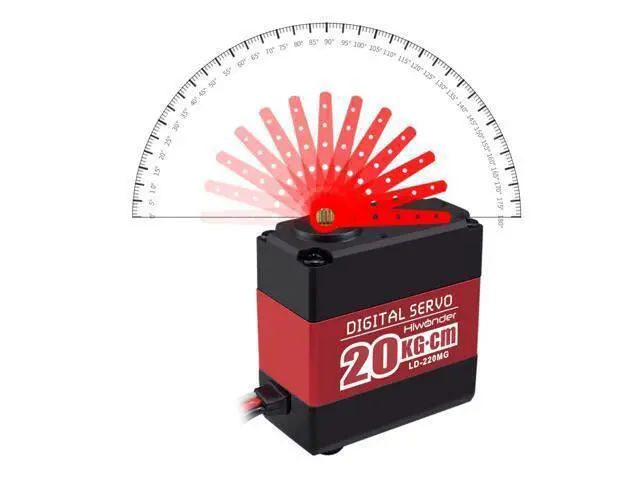 Alt view image 5 of 7 - 20KG RC Servo High Torque Servo Motors with 25T Servo Horn, Dual Ball Bearing, Aluminium Case, Metal Bracket, Waterproof Metal Gear Steering Digital Servo for RC Car Robot DIY, Control Angle 180°