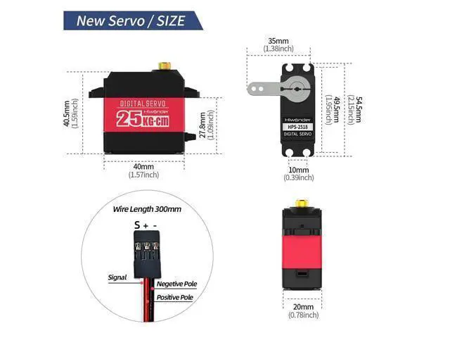 Alt view image 6 of 7 - 25KG Digital Servo Motor High Torque PWM Servo, Full Metal Gear Steering Servo for Robotic Arms and DIY Robot Making, Digital Servo with 25T Servo Horn, Control Angle 180°