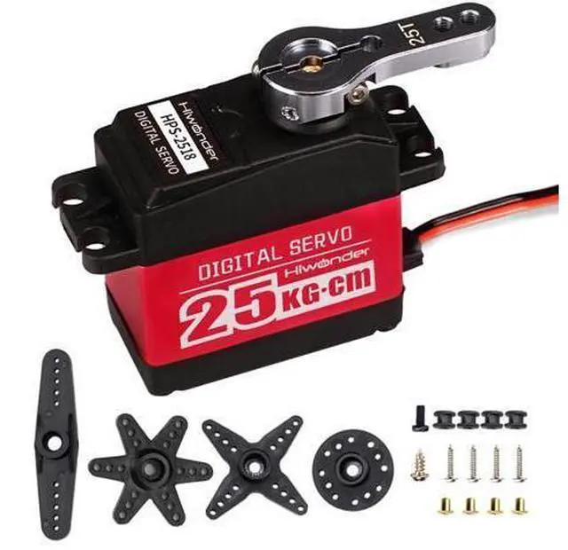 Main image of 25KG Digital Servo Motor High Torque PWM Servo, Full Metal Gear Steering Servo for Robotic Arms and DIY Robot Making, Digital Servo with 25T Servo Horn, Control Angle 180°