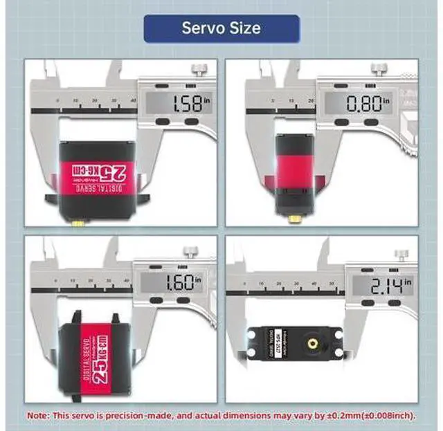 Alt view image 6 of 7 - 25KG RC Servo High Torque Servo Motors, Waterproof Full Metal Gear Steering Servo for RC Car Robotic Arms Robot DIY, Digital Servo with 25T Servo Horn, Control Angle 270°