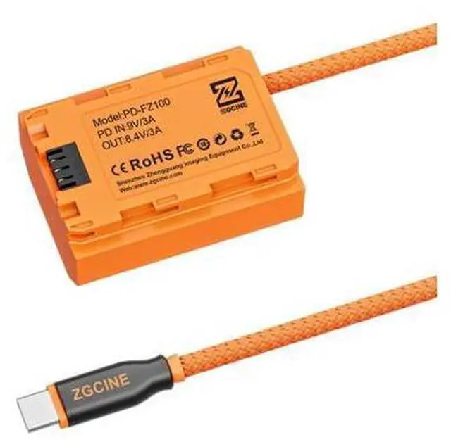 Alt view image 5 of 5 - ZGCINE USB-C PD to FZ-100 Dummy Battery Cable(Braided Wire