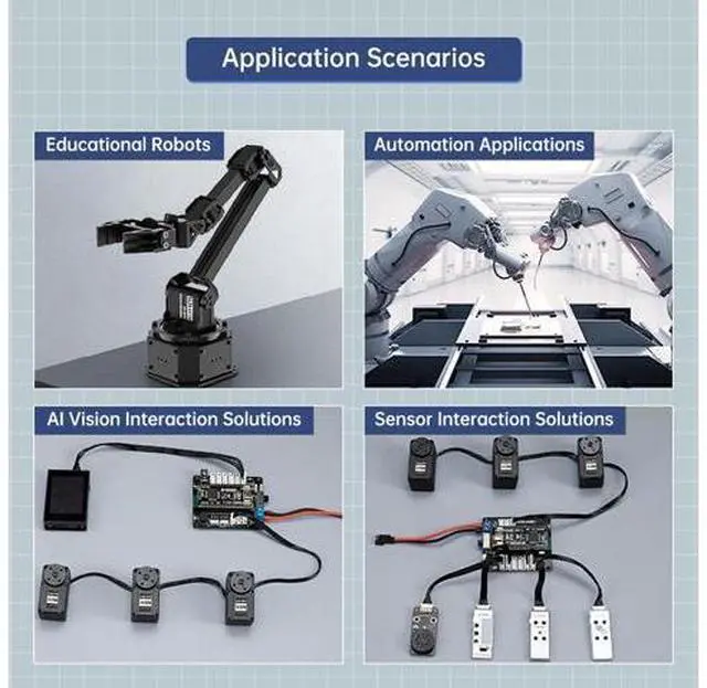Alt view image 4 of 7 - 30KG Serial Bus Servo High Voltage Wear-Free Magnetic Encoder Anti-Vibration Precise 360°Angle Control & Seamless Rotation Compatible with LeRobot LeKiwi OpenDuck Robotics, Servo Motor HX-30HM