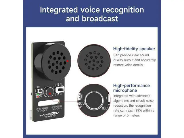 Alt view image 2 of 7 - AI Voice Recognition Module Voice Broadcast Integrated Custom Wake-up Word Programmable Sound Sensor Support Jetson/Raspberry Pi/ESP32/STM32