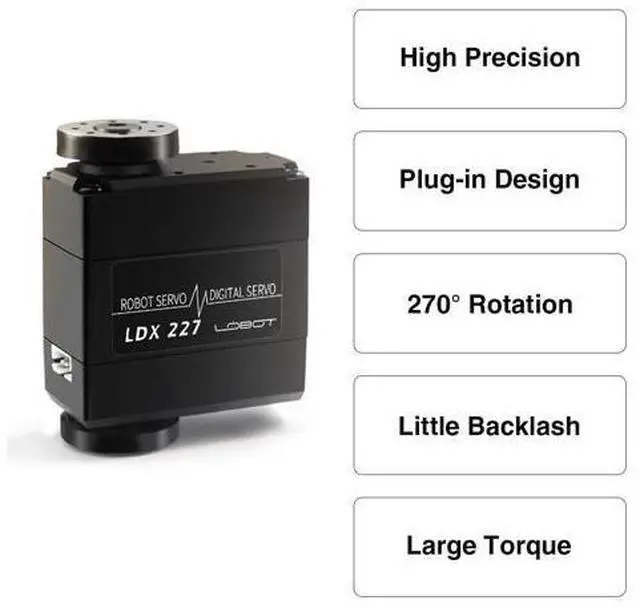 Alt view image 3 of 7 - LDX-227 Full Metal Gear Standard Digital Servo with 17kg High Torque Dual Ball Bearing for Robot(Control Angle 270)