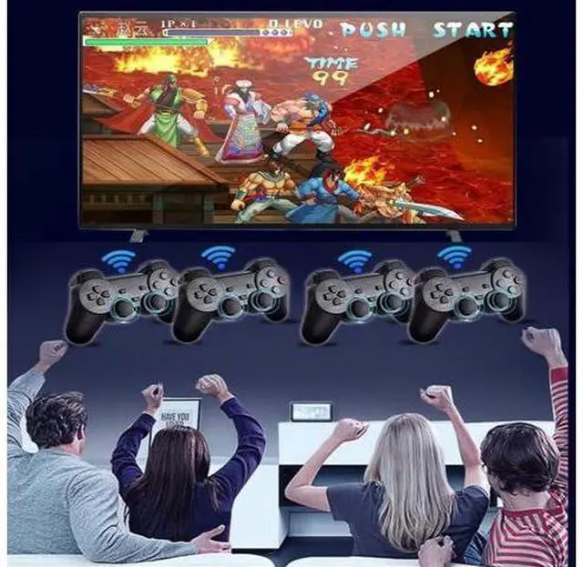 Alt view image 7 of 7 - M8 Wireless HDMI Arcade Game Home TV Mini Game Machine with 2 x GamePads 64G Memory M8 64G (Wireless)
