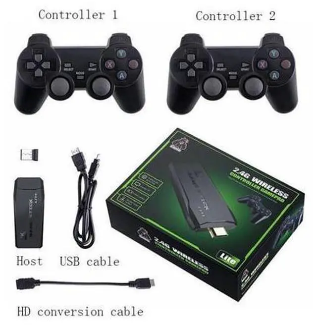 Alt view image 6 of 7 - M8 Wireless HDMI Arcade Game Home TV Mini Game Machine with 2 x GamePads 64G Memory M8 64G (Wireless)