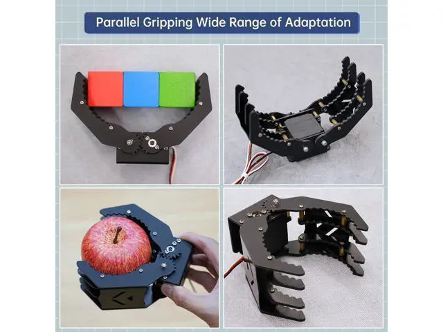 Alt view image 3 of 7 - Mechanical Robot Arm Claw/Gripper Robot Gripper (Black Mechanical Claw Without servo)