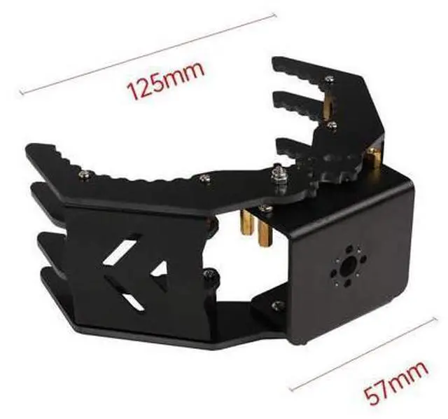 Alt view image 6 of 7 - Mechanical Robot Arm Claw/Gripper Robot Gripper (Black Mechanical Claw Without servo)