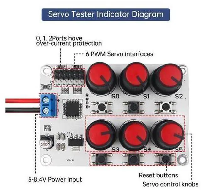 Alt view image 5 of 7 - RC Digital Servo Tester 6 Channels Motor Servo Controller Centering Tool with Over-Current Protection & 2 Control Modes for RC Car Airplane Robots Tester Tool