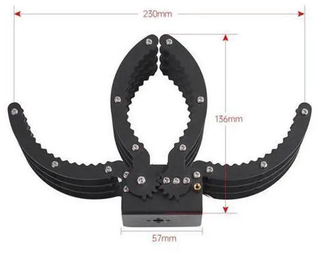 Alt view image 6 of 7 - Robotic Claw Full Metal Wave Edge Clamp Robot Hand Gripper Grabber, 1LB Max Grab Weight & 0-9in Open Range High Torque Robotic Arm Replace Claw Robot DIY, Mechanical Claw without Servo