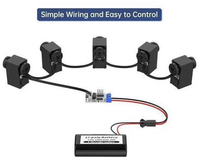 Alt view image 4 of 7 - LX-15D Serial Bus Servo with Bracket, Dual Bearing Full Metal Gear Steering Servo with Debug System for RC Robot DIY, High Torque Servo 15KG.CM 6V - 17KG.CM 7.4V, Control Angle 240°