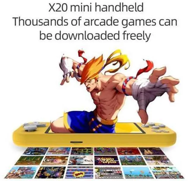 Alt view image 4 of 7 - X20 mini Classic Games Handheld Game Console with 4.3 inch Screen & 8GB Memory X20 mini / Yellow (Yellow)