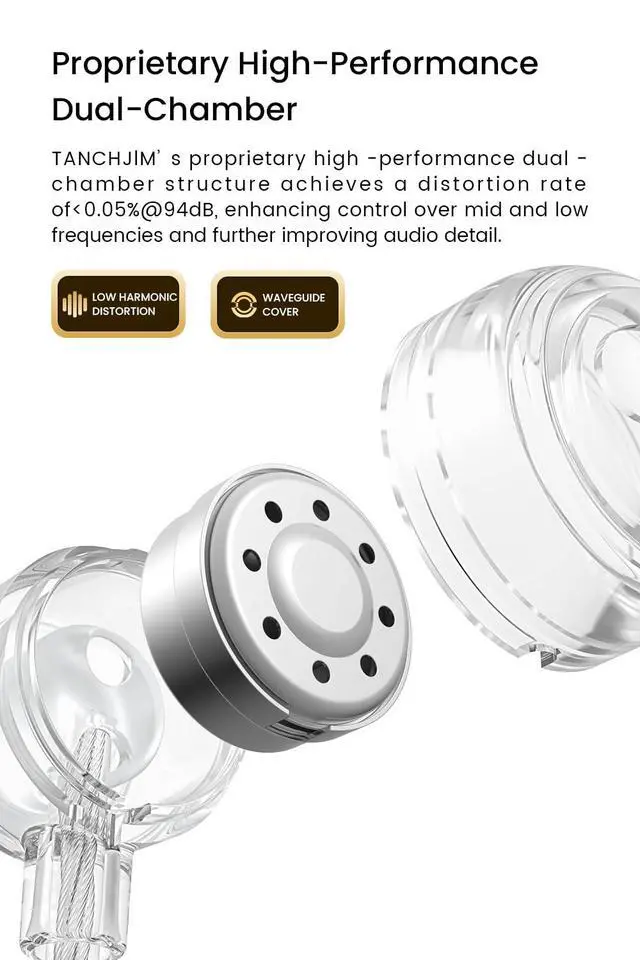Alt view image 3 of 7 - ZERO ULTIMA Wired Earphone, DMT4 Ultra 1DD Lightweight IEM-Type C (Mic) | Entry-Level HiFi Earphones, Acoustic Labyrinth Rear Chamber, High-Performance Dual Chamber In-Ear Monitors Support APP
