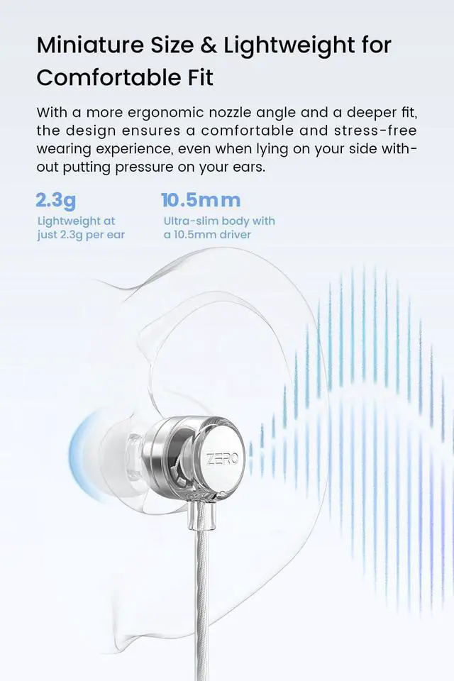 Alt view image 6 of 7 - ZERO ULTIMA Wired Earphone, DMT4 Ultra 1DD Lightweight IEM-Type C (Mic) | Entry-Level HiFi Earphones, Acoustic Labyrinth Rear Chamber, High-Performance Dual Chamber In-Ear Monitors Support APP