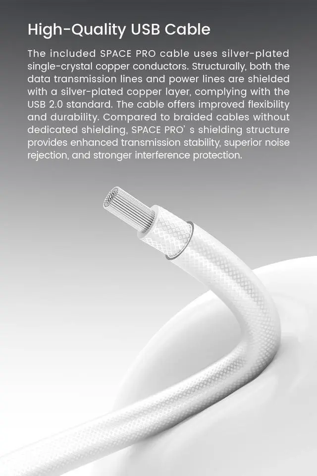 Alt view image 3 of 7 - SPACE PRO Gaming IEM AMP, Portable USB DAC Support Mic & Virtual 5.1/7.1 | Dual DS43198, PCM32bit/768KHz, DSD256 High-Performance dongle DAC, Gaming Sound in PC/Mobile APP, 3.5/4.4mm Output Decoder
