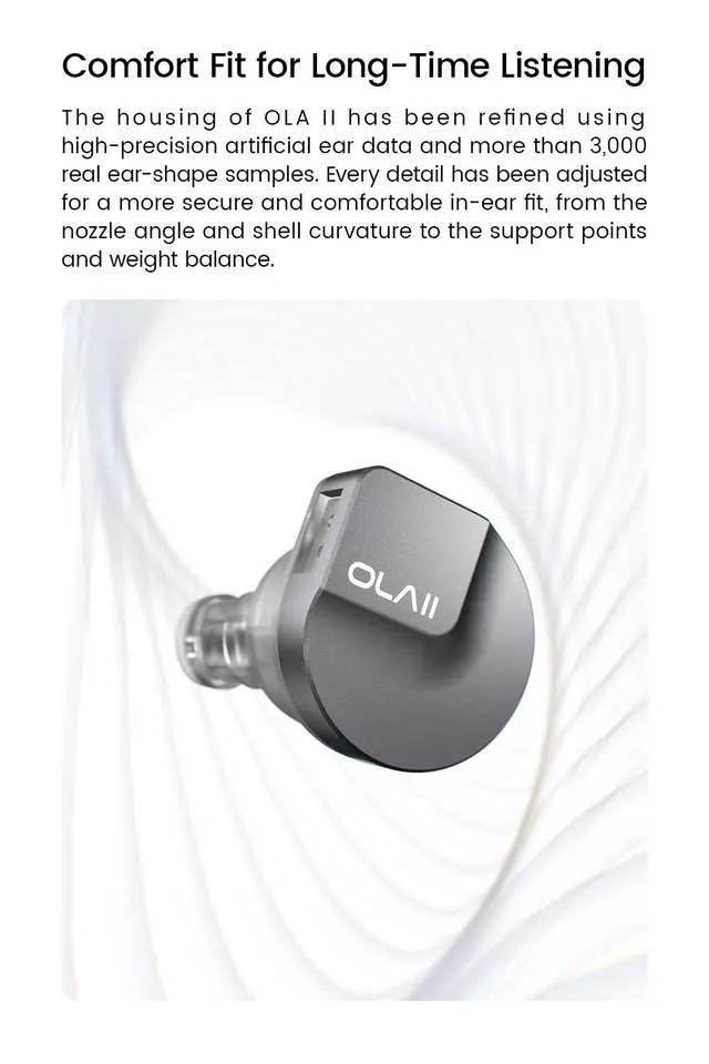 Alt view image 7 of 7 - OLA 1DD+1BA hybrid Wired Earbuds, Lightweight HiFi IEM, Type C with Mic | DMT5 Dual-Magnetic-Circuit Dual-Chamber Dynamic Driver, PURE Hi BA, Coaxial Acoustic Structure, App Control, Upgraded DSP