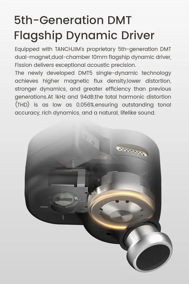 Alt view image 2 of 7 - x Rational HiFi FISSION Bass Enhanced Wired Earbuds with Special Tuning | Audiophile In-Ear Monitors with 3 Tuning Nozzles, 12 Customizable Sounds, CNC Alloy Shell, Custom Tuning via App, 2 pin