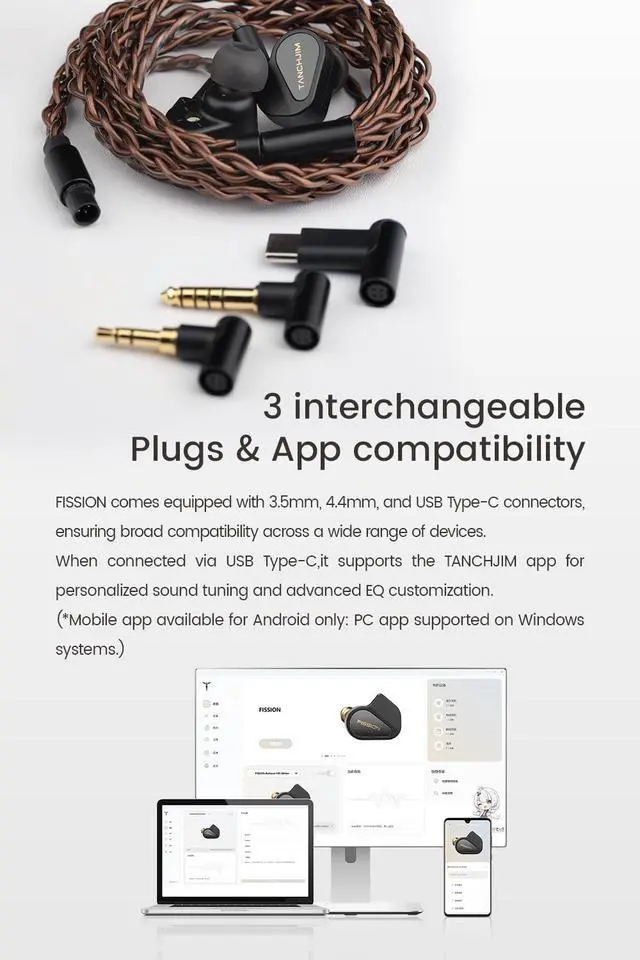 Alt view image 7 of 7 - x Rational HiFi FISSION Bass Enhanced Wired Earbuds with Special Tuning | Audiophile In-Ear Monitors with 3 Tuning Nozzles, 12 Customizable Sounds, CNC Alloy Shell, Custom Tuning via App, 2 pin