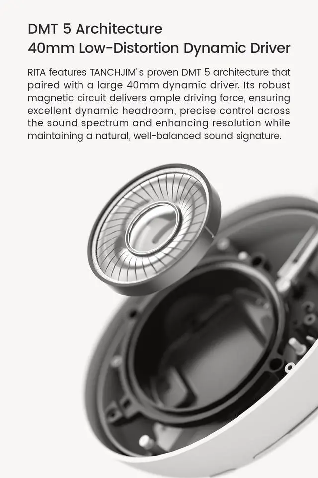 Alt view image 2 of 7 - RITA Bluetooth Gaming Headphones, ANC ENC High-Resolution, 92h Playback | Wireless & Wired Connectable Over-Ear Earphone, -47dB Noise Reduction, Independent Acoustic Chamber, DMT5 1DD, Low-Distortion