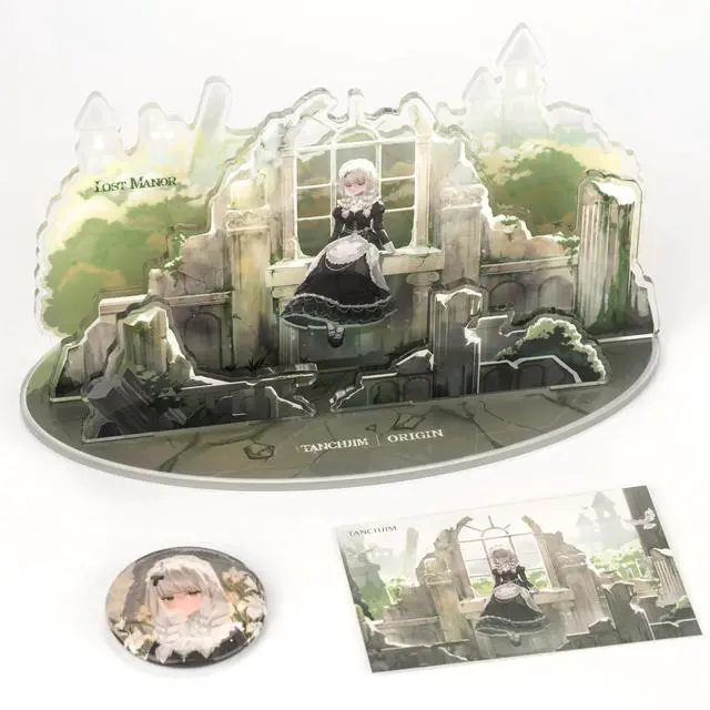 Main image of Origin Asano Tanch Limited Version Lost Manor Accessories-Standing Figure + Badge + Postcard-Gift Set