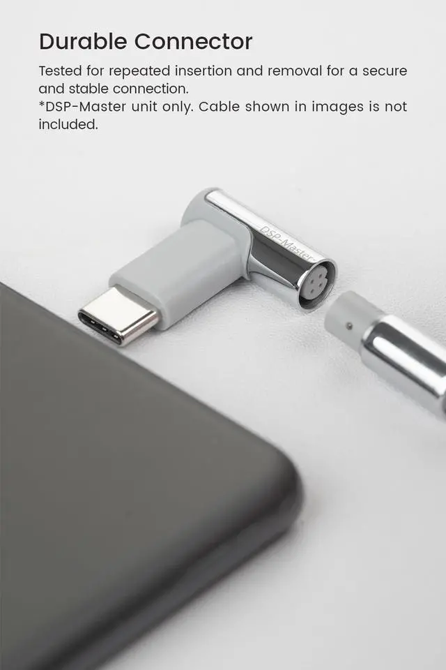 Alt view image 7 of 7 - DSP-M Type C IEM Jack Converter Detachable 4pin Cable Only | Built-in Patented Pure Bridge Architecture Upgraded DSP Chip, Wire Earphone Jack Decoding Adaptor Support APP Game Effects