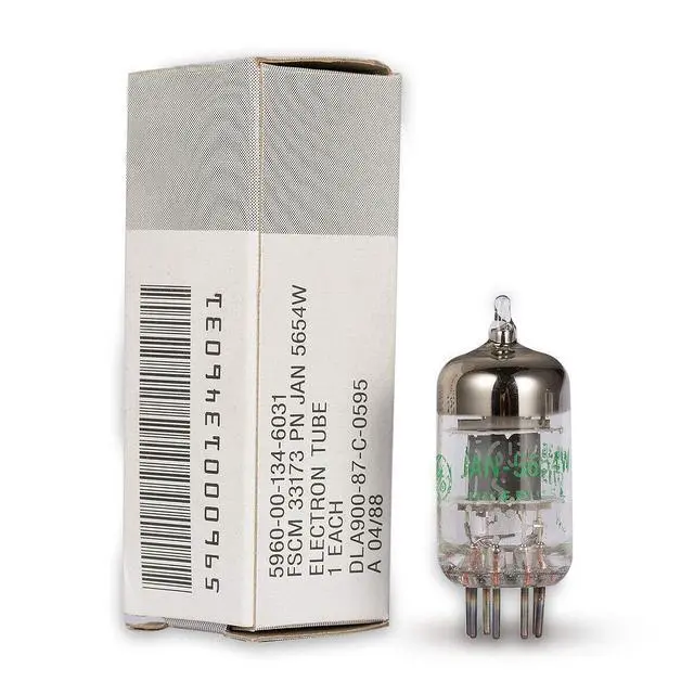 Alt view image 5 of 6 - Matched Pair 7-Pin GE JAN 5654W Vacuum Tubes Upgrade for 6AK5 6J1 61 EF95 6J1P