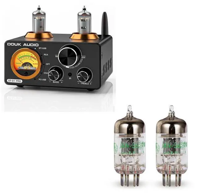 Main image of ST-01 PRO 200W Bluetooth Tube Amplifier with Matched Pair GE JAN 5654W Vacuum Tubes - HiFi Stereo Power Amp Combo with USB DAC, VU Meter, Digital Inputs, and Tone Controls (Upgrade Set)