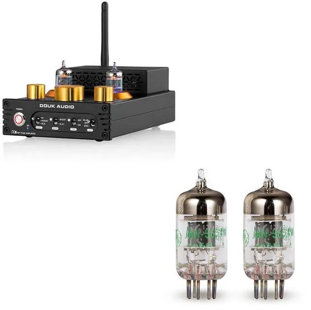 Main image of HiFi Bluetooth 5.0 Vacuum Tube Amplifier + Matched GE JAN 5654W Tubes Bundle | 320W Phono Amp for Turntables w/Tube Upgrade | Audiophile Sound Enhancement