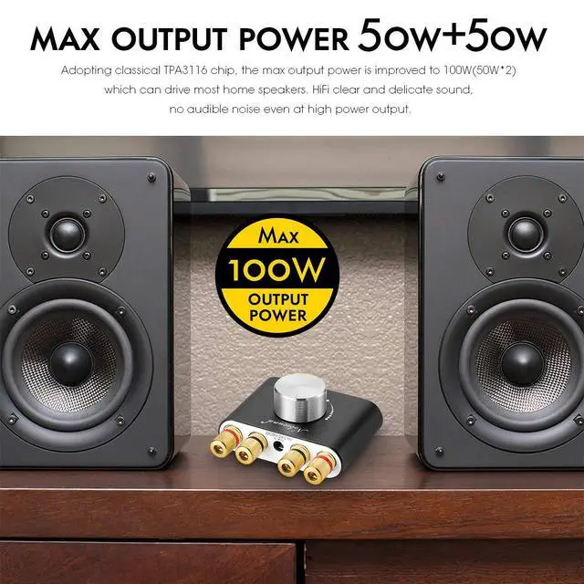Alt view image 2 of 7 - 100W Bluetooth 5.0 Mini Amplifier & BS-1 Bass Shaker Combo: Immersive Home Theater & Gaming Tactile Audio System