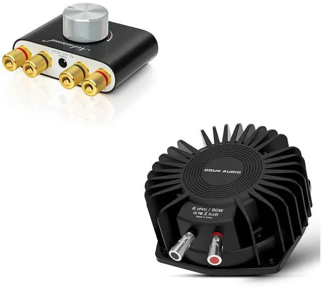 Main image of 100W Bluetooth 5.0 Mini Amplifier & BS-1 Bass Shaker Combo: Immersive Home Theater & Gaming Tactile Audio System