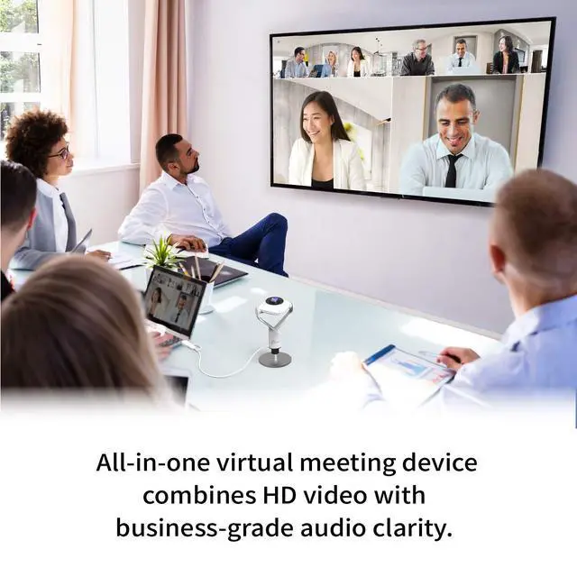 Alt view image 3 of 7 - 360 Degree All Around Webcam - 1080P HD Video Camera with High Fidelity Microphone, USB-C | for Video Conferencing, Online Classes (JVCU360)