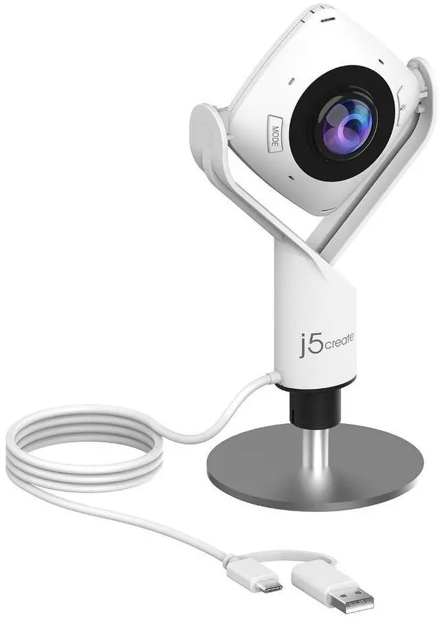 Main image of 360 Degree All Around Webcam - 1080P HD Video Camera with High Fidelity Microphone, USB-C | for Video Conferencing, Online Classes (JVCU360)