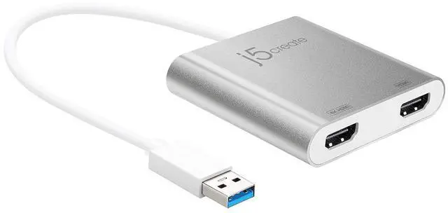 Main image of USB to HDMI Adapter - Dual HDMI USB 3.0 Multi-Monitor Cable | 4K + 1080p | Compatible with Windows and macOS (JUA365)